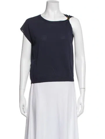 Pre-owned Altuzarra Crew Neck Short Sleeve Top W/ Tags In Blue