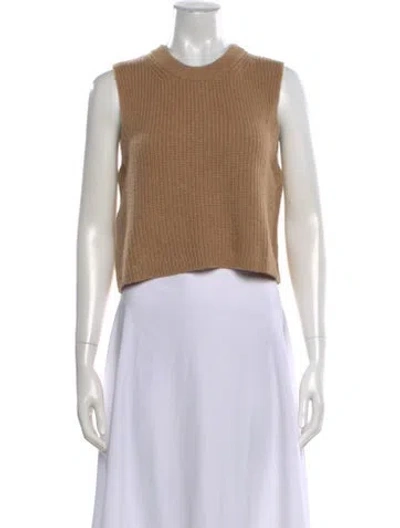 Pre-owned Altuzarra Crew Neck Sleeveless Crop Top In Neutral