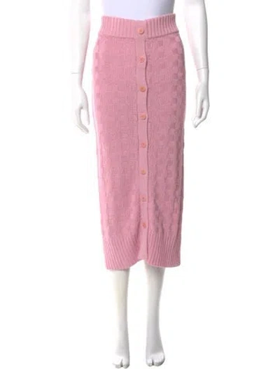 Pre-owned Altuzarra Crochet Midi Length Skirt In Pink