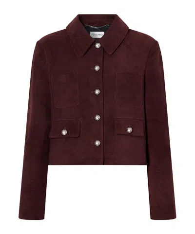 Altuzarra Cropped Suede Jacket In Brown
