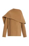 Altuzarra Dak Cape-detailed Wool-blend Coat In Tan
