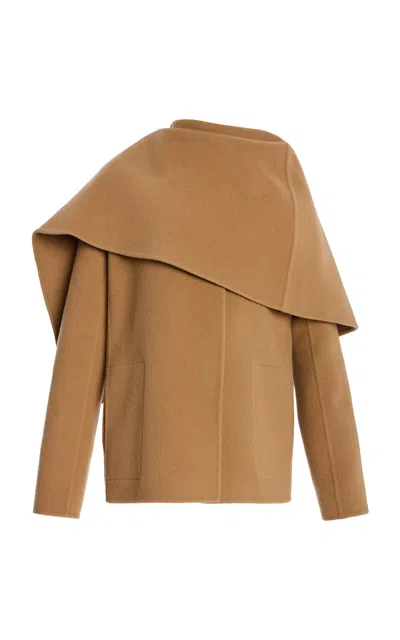 Altuzarra Dak Cape-detailed Wool-blend Coat In Tan