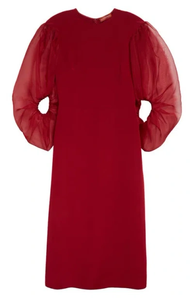 Altuzarra Danielle Balloon Sleeve Silk Cady Dress In Syrah