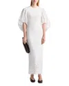 Altuzarra Danielle Balloon Sleeve Cotton Blend Eyelet Dress In Optic White