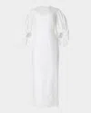 Altuzarra Danielle Balloon Sleeve Cotton Blend Eyelet Dress In Optic White