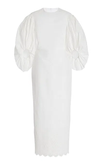 ALTUZARRA DANIELLE PUFF-SLEEVE COTTON-BLEND MAXI DRESS
