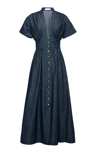 Altuzarra Daphne Cotton Maxi Dress In Blue