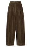 Altuzarra Dash Pleated Barrel Leg Crop Pants In Brown