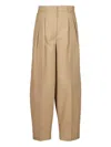 Altuzarra Dash Pleated Cotton-twill Barrel-leg Pants In Neutral