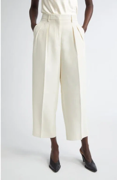 Altuzarra Dash Pleated Crop Pants In 000102 Ivory