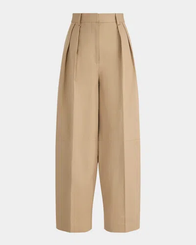 Altuzarra Dash Pleated Wide-leg Ankle Pants In Brown