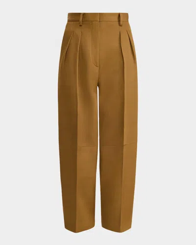 Altuzarra Dash Pleated Wide-leg Ankle Pants In Brown