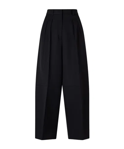 Altuzarra Dash Pleated Wool Barrel-leg Pants In Black