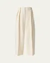 Altuzarra Dash Pleated Crepe Tapered Pants In Ivory