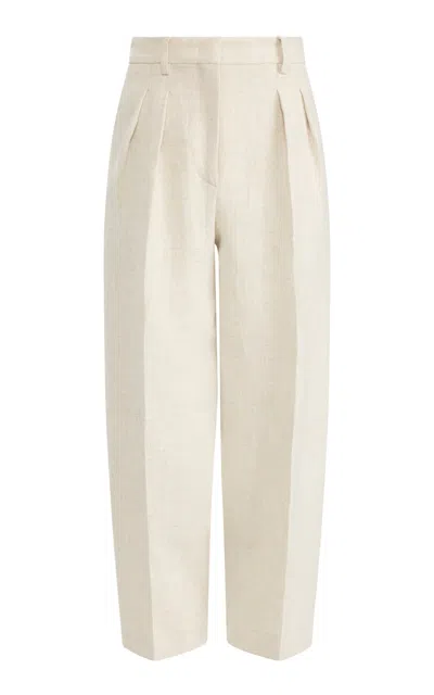 Altuzarra Dash Tailored Linen-blend Straight-leg Pants In White
