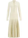Altuzarra Delorme Pleated Skirt Collar Dress In Nude