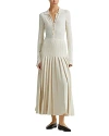 Altuzarra Delorme Pleated Skirt Collar Dress In Tapioca