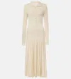 Altuzarra Delorme Pleated Skirt Collar Dress In Beige