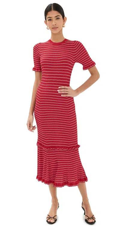 Altuzarra Delpini Dress Grenadine/ivory In Red