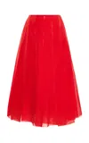 Altuzarra Dex Pleated Silk Maxi Skirt In Red