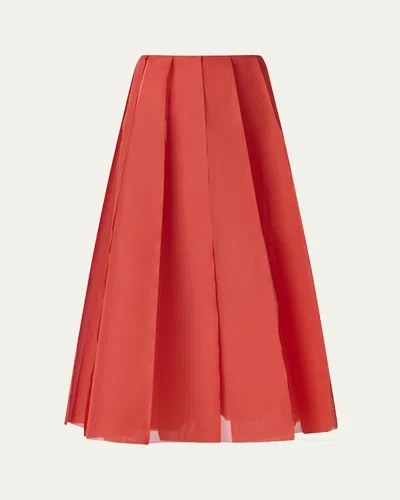 Altuzarra Dex Pleated Silk Midi Skirt In Imperial