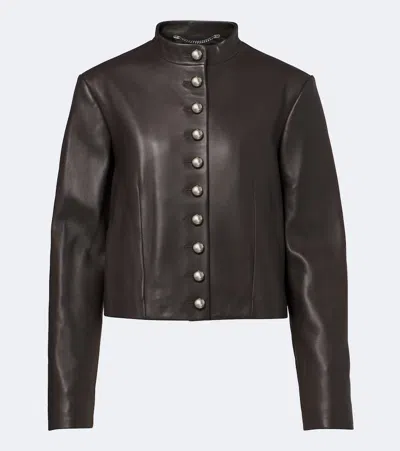 Altuzarra Dixon Leather Jacket In Brown