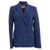 Altuzarra Double-breasted Blazer With Pockets In Navy Blue Wool In Blue