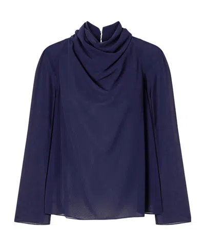 Altuzarra Cara Draped Georgette Blouse In Blue