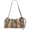 Altuzarra Drawstring Snakeskin Embossed Leather Clutch In Brown