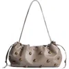 Altuzarra Drawstring Studded Leather Clutch In Neutral
