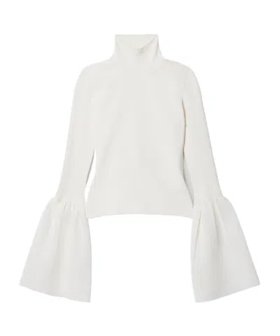 Altuzarra Elastic Knitted Turtleneck Sweater In White