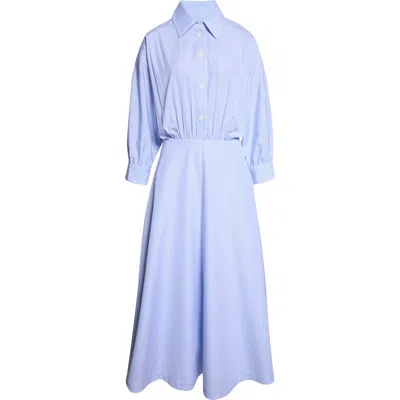 Altuzarra Eleanor Stripe Cotton Poplin Shirtdress In Blue