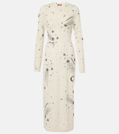 Altuzarra Ellima Printed Wool And Silk Maxi Dress In White