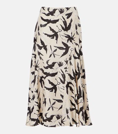 Altuzarra Elton Printed Silk Midi Skirt In Multi