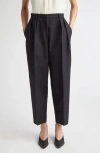 Altuzarra Emmett Pinstripe Pleated Virgin Wool Tapered Leg Pants In Black