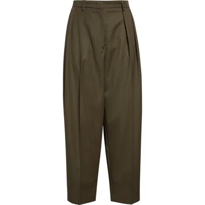Altuzarra Emmett Pleated Virgin Wool Tapered Leg Pants In 000216 Dry Age Mel.