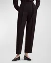 Altuzarra Emmett Pleated Virgin Wool Tapered Leg Pants In Black