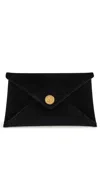 Altuzarra Medallion Velveteen Envelope Clutch In Black