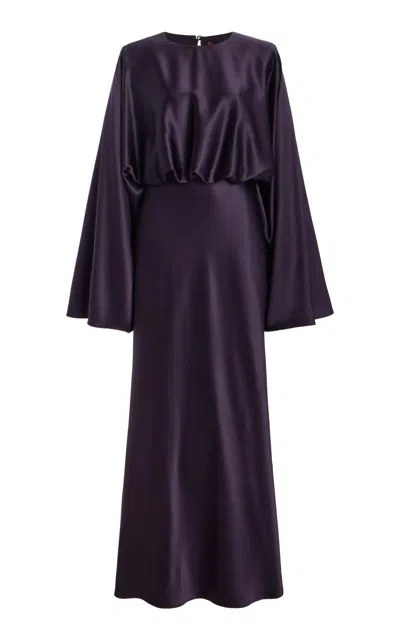 Altuzarra Evinka Draped Silk Maxi Dress In Purple