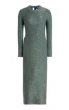 Altuzarra Exclusive Open-back Sequined Wool-blend Knit Midi Dress In Blue