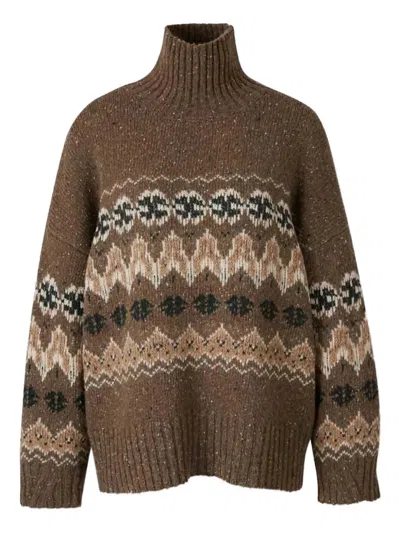 Altuzarra Fairisle High-neck Sweater In Brown