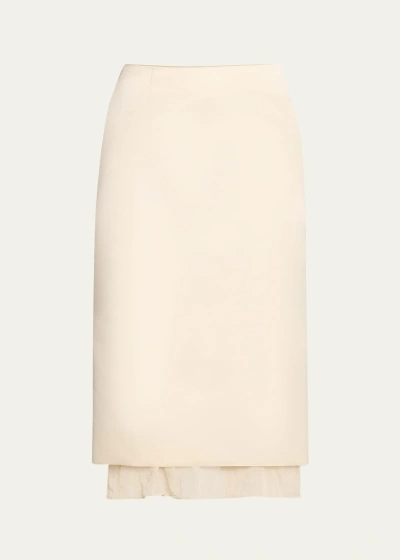 Altuzarra Fannie Midi Skirt With Ruffle Trim In Ivory