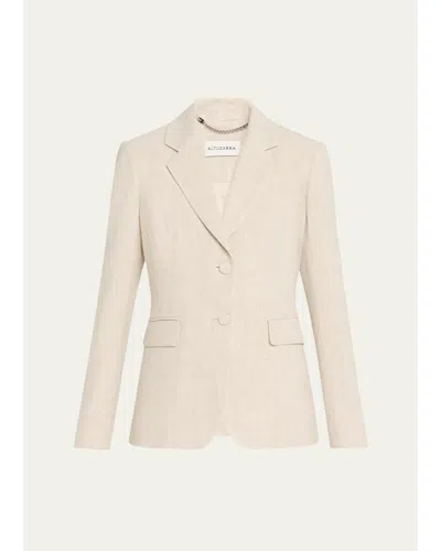 Altuzarra Fenice Slim Linen-cotton Blazer In Mortar Melange