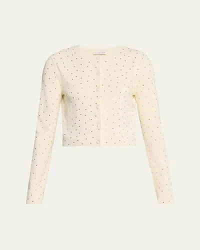 Altuzarra Ferris Studded Jersey Cardigan In Ivory