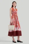 Altuzarra Fiona Ruched Midi Dress In Dawn Shibori