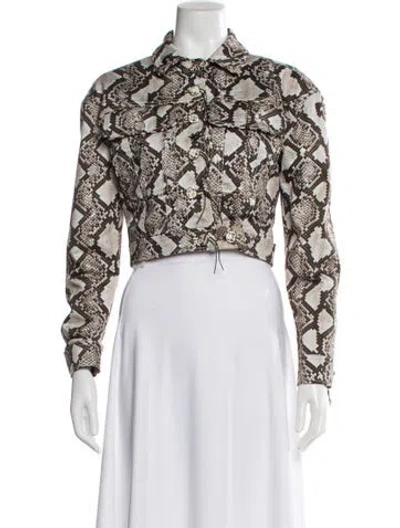 Pre-owned Altuzarra Floral Print Bolero W/ Tags In Gray