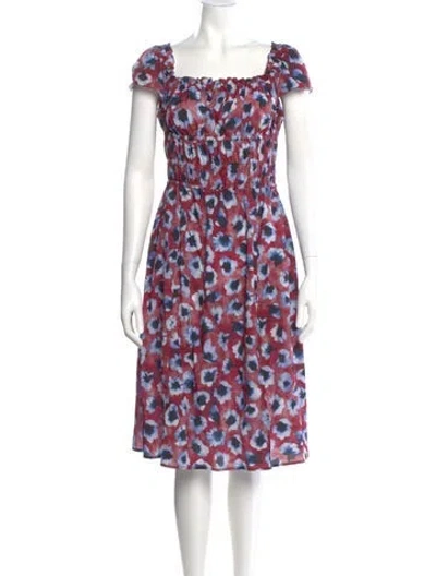 Pre-owned Altuzarra Floral Print Knee-length Dress In Red
