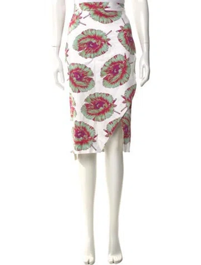 Pre-owned Altuzarra Floral Print Knee-length Skirt In White