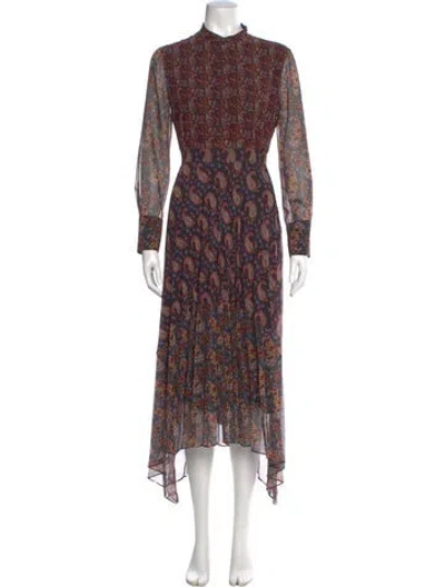 Pre-owned Altuzarra Floral Print Long Dress In Black