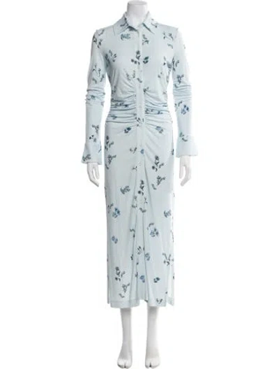Pre-owned Altuzarra Floral Print Long Dress In Blue